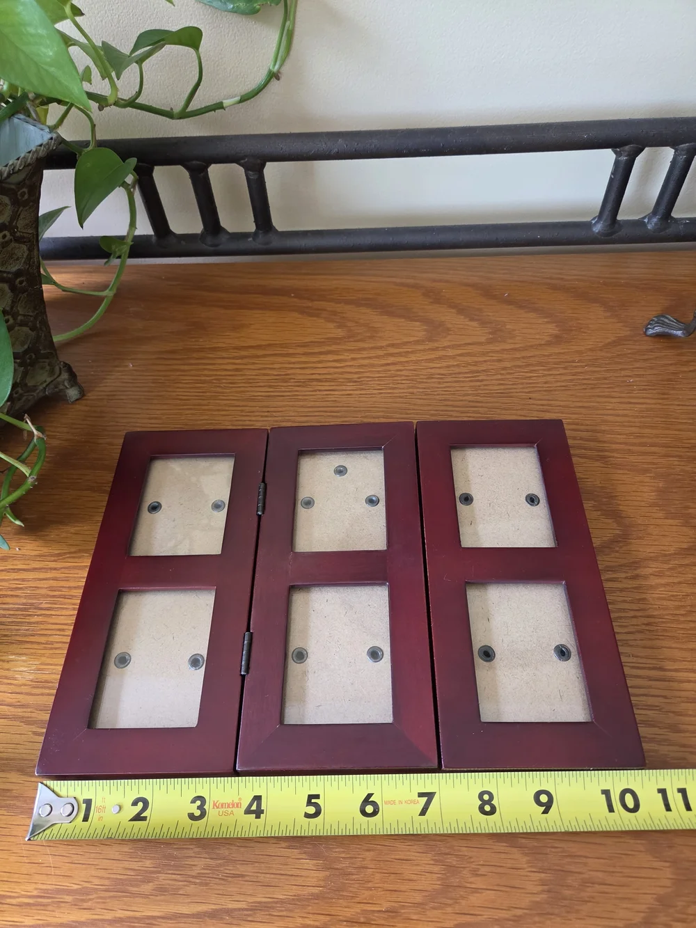 Folding Multi-Panel Photo Frame in Deep Cherry Red by Fetco - Holds 6 Photos